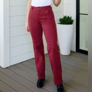 Judy Blue Jeans Womens Wide Leg High Waisted Garment Dyed Center Seam